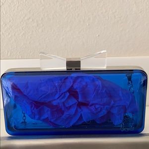 Lulu Townsend Blue Lucite clutch/crossbody purse